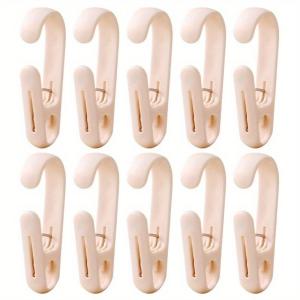 10pcs Multi-Purpose Clothes Clip Hook Plastic Clothes Hanger Beach Towel Clips Clothing Store Home Office Clothespins Socks Clip