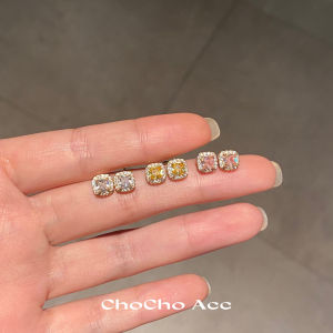 Sleeping without Removing~ Charming Miniature Sugar Cube Earrings Unique Design High-End Feelings Versatile Womens Earrings