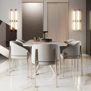 Italian Luxury Stainless Steel Dining Chair Backed Design Sample Room Hotel Restaurant Coffee Shop High End Feeling Chair