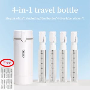 Aitemay 2 chiếc bình đựng dạng bơm du lịch 4 trong 1 hộp đựng bóp cầm tay chống rò rỉ để đựng dầu gội làm sạch cơ thể Kem dưỡng mỹ phẩm