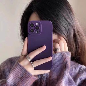 Casing for OPPO A60 A3 Pro A3X A18 A38 A98 A79 A58 A78 A17 A17K A57 A77 A77S A54 A95 A74 A93 A94 A96 A55 A76 A15 A15S A16 A33 A53 A32 A52 A92 A31 A5 A9 2020 A1K A91 A5S A7 A3S A12 A12E A16K Luxury Dark Purple Anti-Drop Lens Protection TPU Soft Phone Case