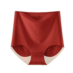 Ladies High Waist Ice Silk Breathable Seamless Thin Briefs Anti-Bacterial Underwear Tummy Control Shorts Comfortable Summer Panties
