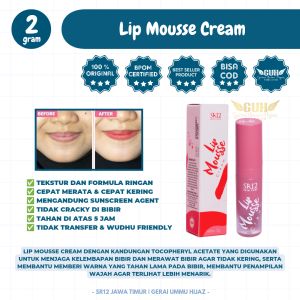 Lip Mousse Cream Sr12 / Melembabkan Bibir / Mengandung Sunscreen Agent & Vitamin E / Tidak Cracky Dibibir [Rci]