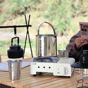 OXO Outdoor Stainless Steel Kettle 1.2L Hanging Pot Picnic Teapot Portable Cookware Picnic Kettle Self-Driving Tour Percolator