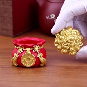 Hũ Đựng Muối Gạo Tài Lôc Hũ Thần Tài Trưng Ban Thần Tài Phong Thủy Cầu May Mắn Kích Thước 55x6cm