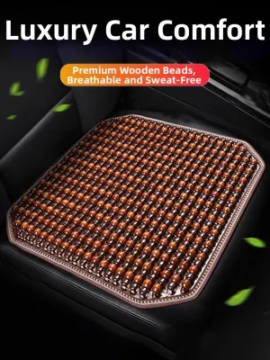 KVS | Breathable Wooden Beads Car Seat Cushion