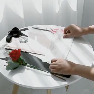 20 Lembar Plastik Bunga Mawar 1 Tangkai Wrapping Plastik Untuk Mini Buket Rose SF06