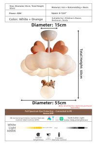 QINGYAO | Cute Deer & Cloud Design Ceiling Light Princess Room Vision Protective
