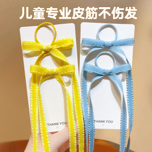 Stylish Butterfly Knot Silk Ribbon Hair Ties for Girls Childrens Hair Bands Braiding Scarf Elastic Bands Sweet Style