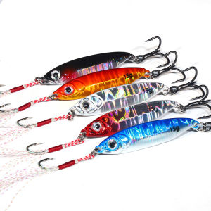 New Fashion Road Blue Knife 20 Pieces Set Iron Plate Far Casting Uniform Blood Groove Three Hooks Bass Tuna Fishing Lure Bait