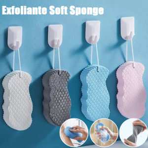 Exfoliating Sponge / Magic Bath Scrubber Sponge / Gentle Soft Exfoliating Shower Brush / Body Skincare Cleaner Tool