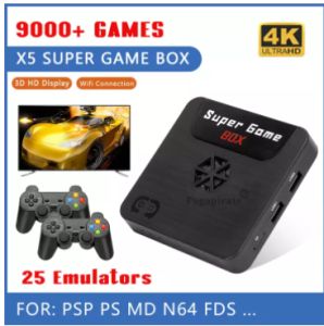 X5 Retro Game Console Player 3D HD TV Video Game Consoles WiFi Super Game Box 64GB for Ps1/Psp/N64/Dc with 9000+Games