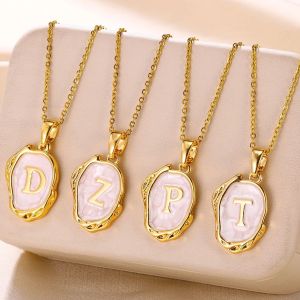 Y2K 26 Letter Pendant Necklaces for Women Alphabet A-Z Initials Sweet Cool Girl Punk Necklace Aesthetic Stainless Steels Jewelry