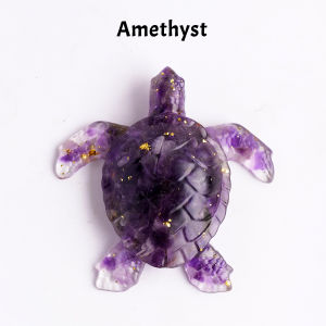 1PC Natural Crystal Sea Turtle Statue Reiki Healing Stone Tortoise Figurine Feng Shui Amulet Sculpture Home Office Desktop Or