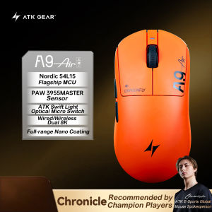 ATK DragonFly A9 Air Ultimate Wireless Gaming Mouse PAW3950 Ultra 42000DPI 750IPS 8KHz RGB Ergonomic Design for Windows MacOs