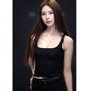 เซ็กซี่ เล็ก สายคล้อง เสื้อกั๊ก ผู้หญิง แจ๊กเก็ต ฤดูร้อน หลังสวย สีดำ สวมใส่ด้านใน สลิมฟิต แขนกุด Top Pure Desire หลากหลาย