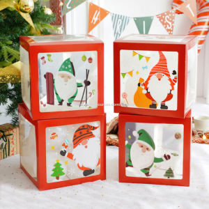 Christmas Decorations DIY Large Red Transparent Xmas Box Blocks Decorations for Holiday Party Decorations Baby Shower Birthday Party Home Decor Fireplace Decor Centerpieces Photo Booth Props