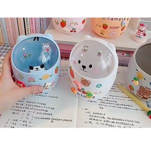 Thùng rác mini để bàn trang trí đẹp thùng rác lật -Lumbley