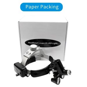 5W LED Headlight with Adjustable Spot Size Binocular Loupe Head-Worn Magnifier for Jewelry Repair Watchmaking Soldering Crafts