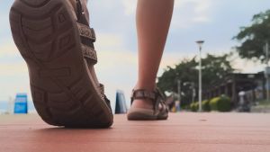 GRITION Black Womens Sandals Athletic Hiking Open Toe Walking Sandals with Arch Support Adjustable Water Shoes