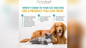 AminAvast Kidney Support Supplement for Dogs & Cats 300mg 60 Counts