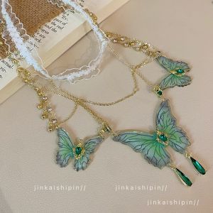 Delicate Lace Butterfly Leg Chain Sweet Tassel Trendy High-End Cool Girl Necklace Fresh out Fashion Jewelry Foot Bracelet
