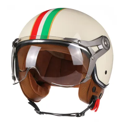 BLD | DOT 3/4 Open Face Motorcycle Retro Motorbike Helmets With For Men Women Vintage Chopper Capacete De Moto Bike Cascos Scooter