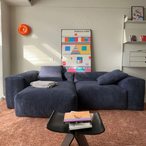 French Style Normcore Small Apartment Corduroy Fabric Sofa Log Cream Style Tofu Block Free Combination Sofa Can Be Set