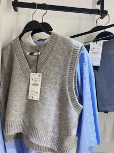 Preppy Style Korean Style V Neck Bandage Dress Knitting Vest Female Fall and Winter Outerwear Cover-up Bandage Dress Sleeveless Sweater Vest Tops