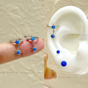Original Design Pure Silver S925 Star Opal Ear Cuff Womens Fashion Jewelry Dreamy Australian Opal Ear Bone Clip on Earrings