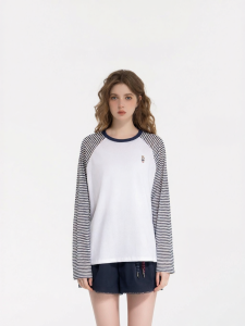 Color Block Striped Fashion Blouse