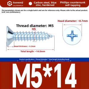 GUWANJI | Blue Zinc Plated Carbon Steel Hardened Miniature Electronic Self-tapping Screws