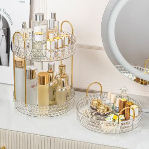 Rotating Desktop Cosmetic Organizer for Make-up Lipstick Perfume and Skincare Multi-layer Large Capacity