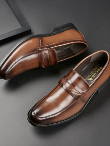 Slip-On Business Loafers Leather