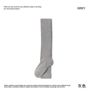 ถุงน่องตาข่ายลายเพชรสีเทาขาวผ่านตาข่ายโปร่งแสงกระชับสัดส่วนทรงเอวสูงสำหรับฤดูใบไม้ร่วง 2025 ทรงกระชับสัดส่วนสำหรับผู้หญิง