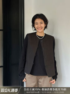 Womens Sleeveless Quilted Vest Langqing Autumn Winter New Style Fashionable Layering Cotton Fill Polyester Fabric round Neck