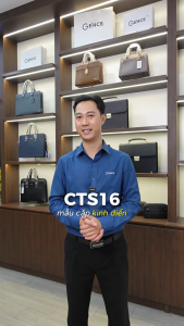 Túi Xách Công Sở Cặp Da Nam Dáng Hộp GENCE CTS16 Da Bò Khóa Số Cao Cấp Màu Nâu