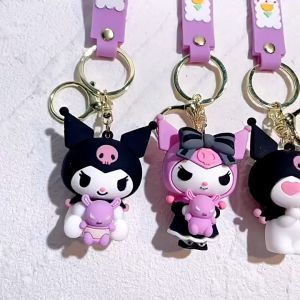 1Pc Gantungan Kunci Karakter Sanrio Kuromi Keychain Aksesoris Lucu