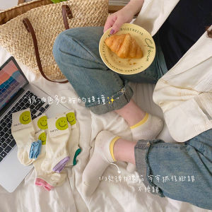 Womens Cream Socks Thin Socks Tight Summer Korean Style Ins Color Matching Dopamine Daily Color Matching