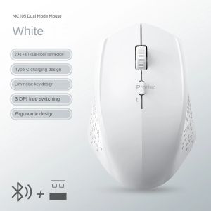 KEBIDUMEI Dual Mode Bluetooth 2.4G Wireless Mouse Rechargeable Silent Mouse Ergonomic Gaming Mice 3 DPI For Laptop Windows MacOS