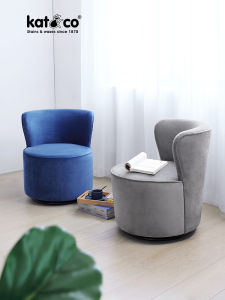 Nordic Modern Minimalist White Lamb Velvet Leisure Small Sofa Rotating Chair Luxury Living Room Furniture Cat And Co Model 5156