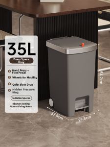 MMZECE | High-capacity Elegant Pedal Trash Can