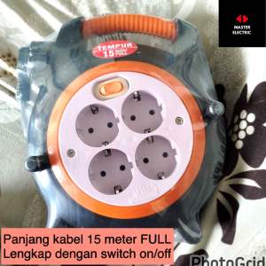 Kabel Roll 10 / Box Kabel 15/ 15 METER FULL Kabel Gulung / COLOKAN 4 Lubang