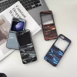 Ốp Điện Thoại Samsung Galaxy Z Flip Họa Tiết Sóng Nam Châm Chống Sốc Nhựa Cứng Bảo Vệ Toàn Diện Cho Các Model 8 7 FE 6 5 4 3 Flip8 5G