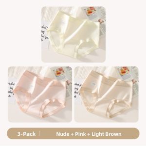 Pure Cotton Antibacterial Womens Underwear Triangle Mid-High Waist Briefs Summer Thin Design Comfortable Ladies Panties