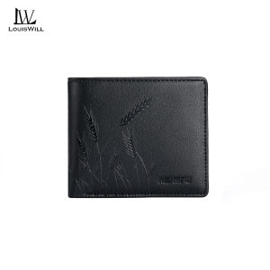 LouisWill Short Wallet Wheat Print Short Wallet Mens PU Horizontal Short Wallet Men Wallet Soft PU Wallet Multi-Card Position ID Credit Cards Holders Coin Bag Business Wallets