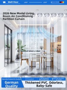 Watthour | Transparent Heat-retention Door Curtain Thicker Windproof Magnetic Easy-install