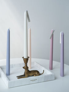 Romantic Long Candle Wedding Dinner Party Dinnerware Vintage Photograph Prop Mild Color Dinning Table Decoration Soy Wax Candle