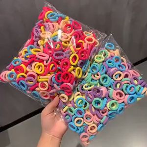 100/500/1000Pcs Colorful Basic Nylon Elastic Hair Ties for Girls Ponytail Holder Chrildrens Scrunchie Rubber Band Kids Fashion Hair Accessories