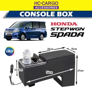 HONDA STEPWGN SPADA Console Box Armrest Intelligent Console + Type-C USB LED Interior Accessories Storage Fashion